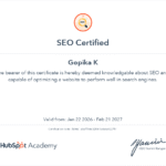 HUBSOPT certification gopika