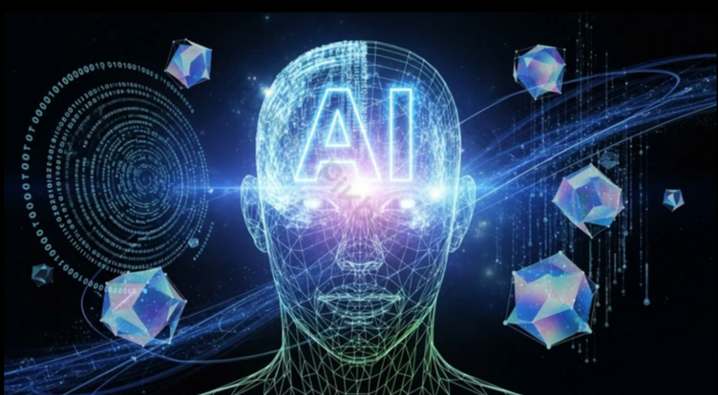 Artificial intelligence digital brain concept illustrating the future of AI content marketing technology